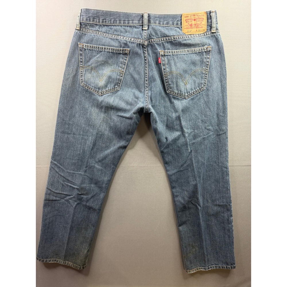 Levi's Vintage 514 Slim Straight Jeans Mens Blue Medium Wash 35x29